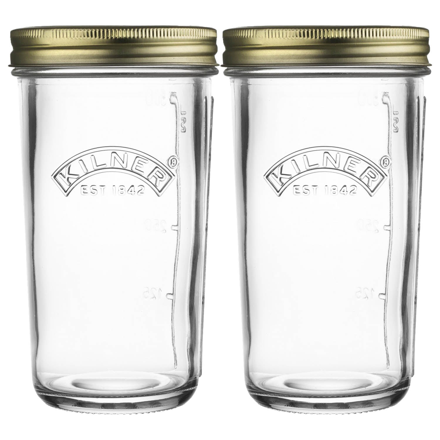 2Pcs Kilner 500ml Wide Mouth Clear Glass Storage Jars