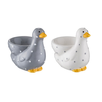 Set of 4 Madison Ceramic Salt Pepper Egg Cups