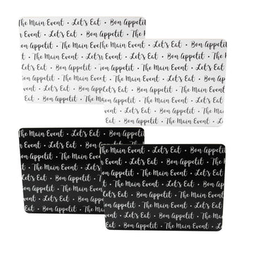 Set Of 4 Carnaby Script Placemats 4 Coasters