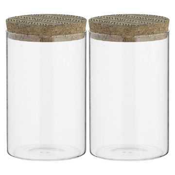 Monochrome 2pc 950ml Glass Storage Jars