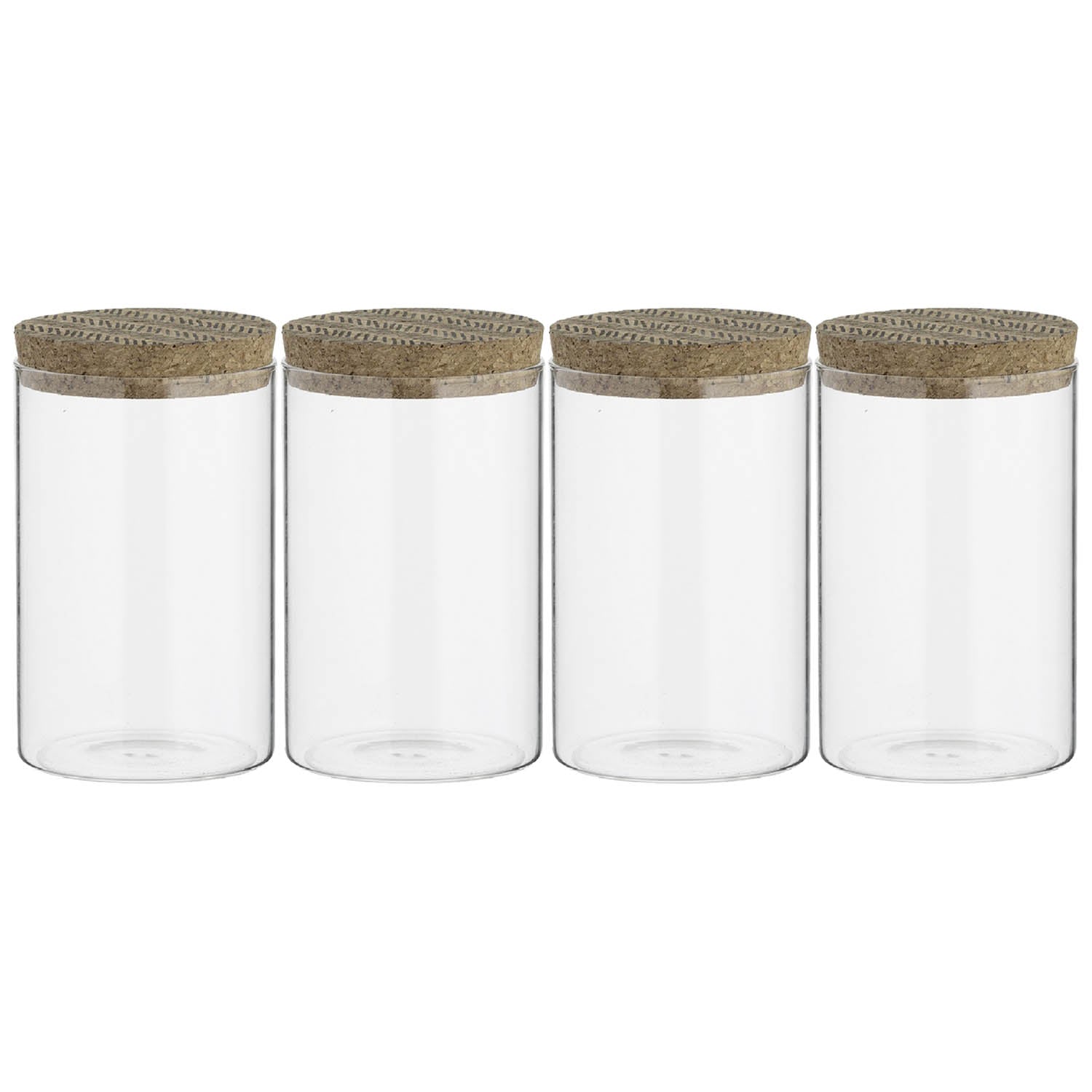 Monochrome 4pc 950ml Glass Storage Jars