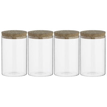Monochrome 4pc 950ml Glass Storage Jars