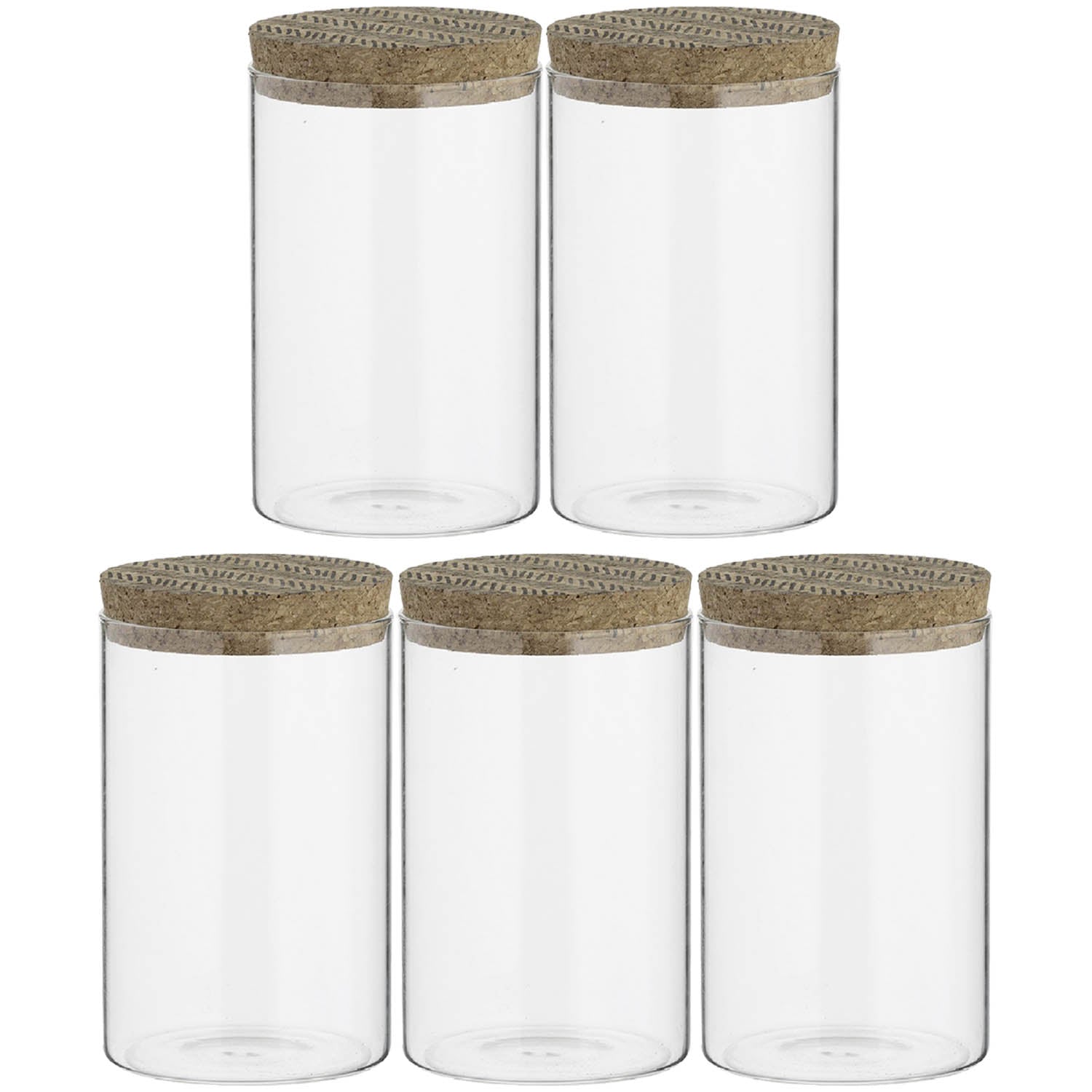 Monochrome 5pc 950ml Glass Storage Jars
