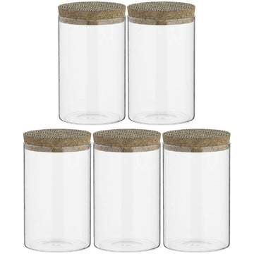 Monochrome 5pc 950ml Glass Storage Jars