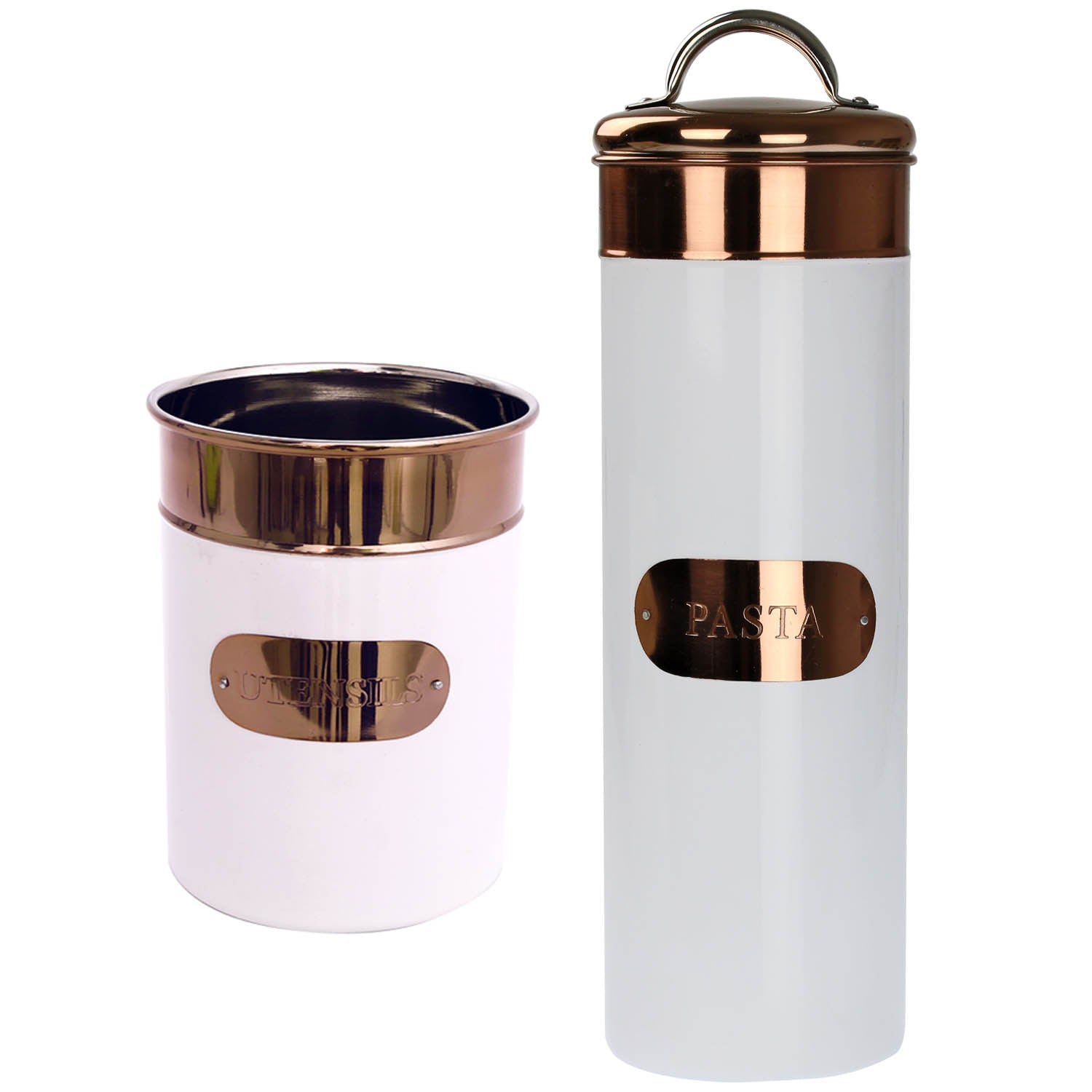 2pcs Copper White Utensil Holder Pasta Jar