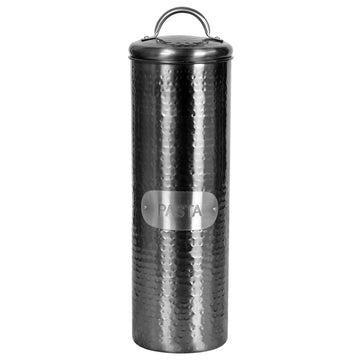 2-Piece Hammered Grey Biscuit Cookie Jar & Pasta Canister