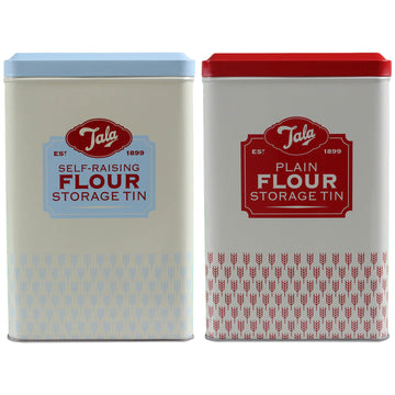 2Pcs Tala Storage Tin - Plain & Self-Raising Flour
