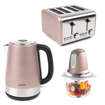 Set Of 3 Four Slice Toaster Kettle Chopper