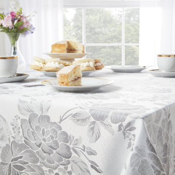 Floral Jacquard Oblong Dining Table Cloth 60x84