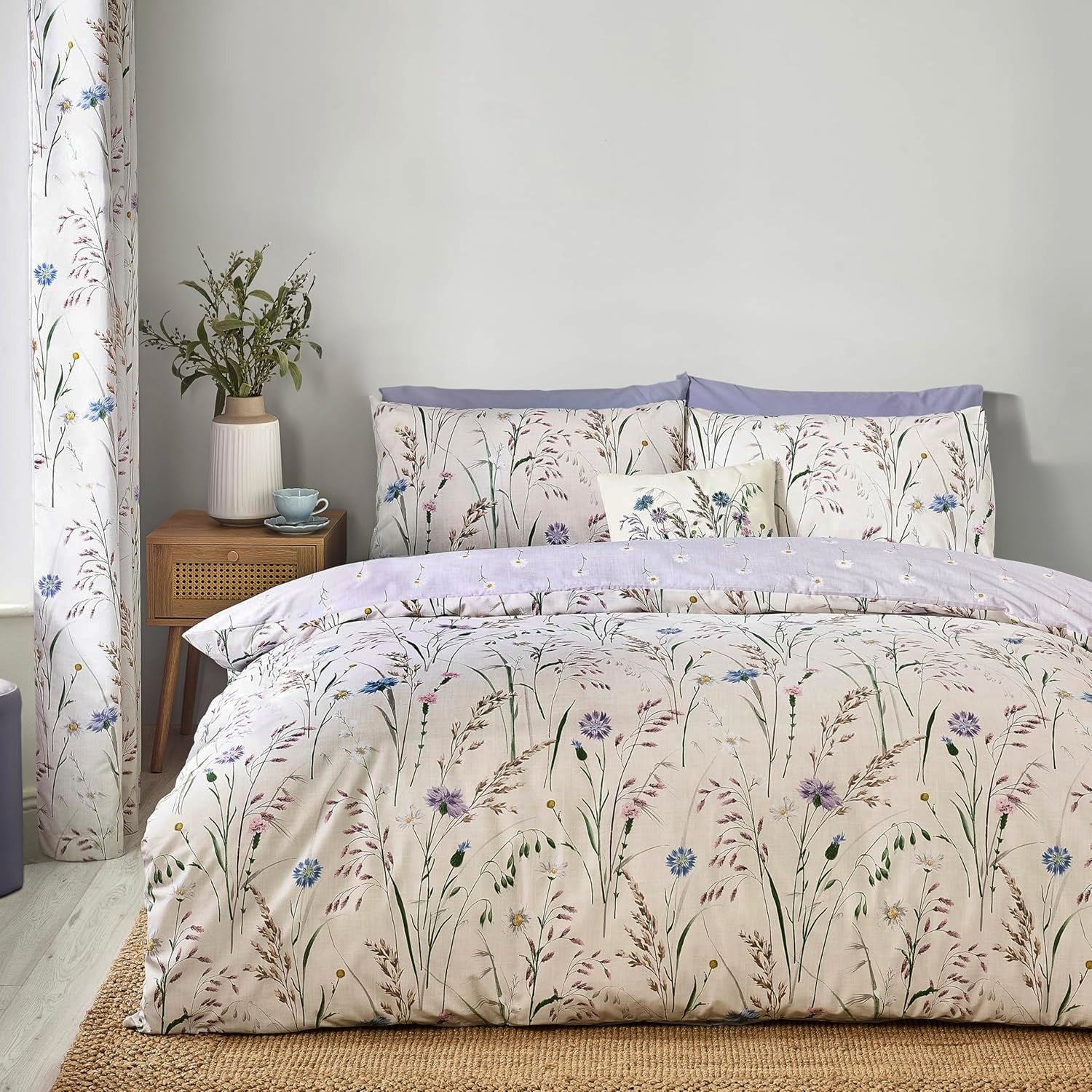Catherine Lansfield Grasmere Floral Duvet Cover Set, Double, Lilac
