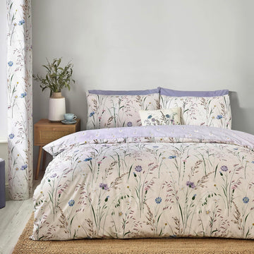 Catherine Lansfield Grasmere Floral Duvet Cover Set, King, Lilac