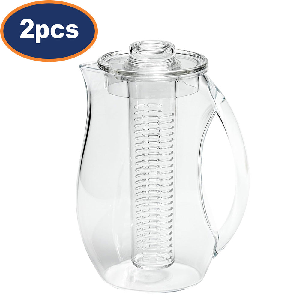 2Pcs 2L Acrylic Fruit Infusion Pitcher Jug