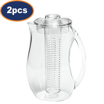 2Pcs 2L Acrylic Fruit Infusion Pitcher Jug