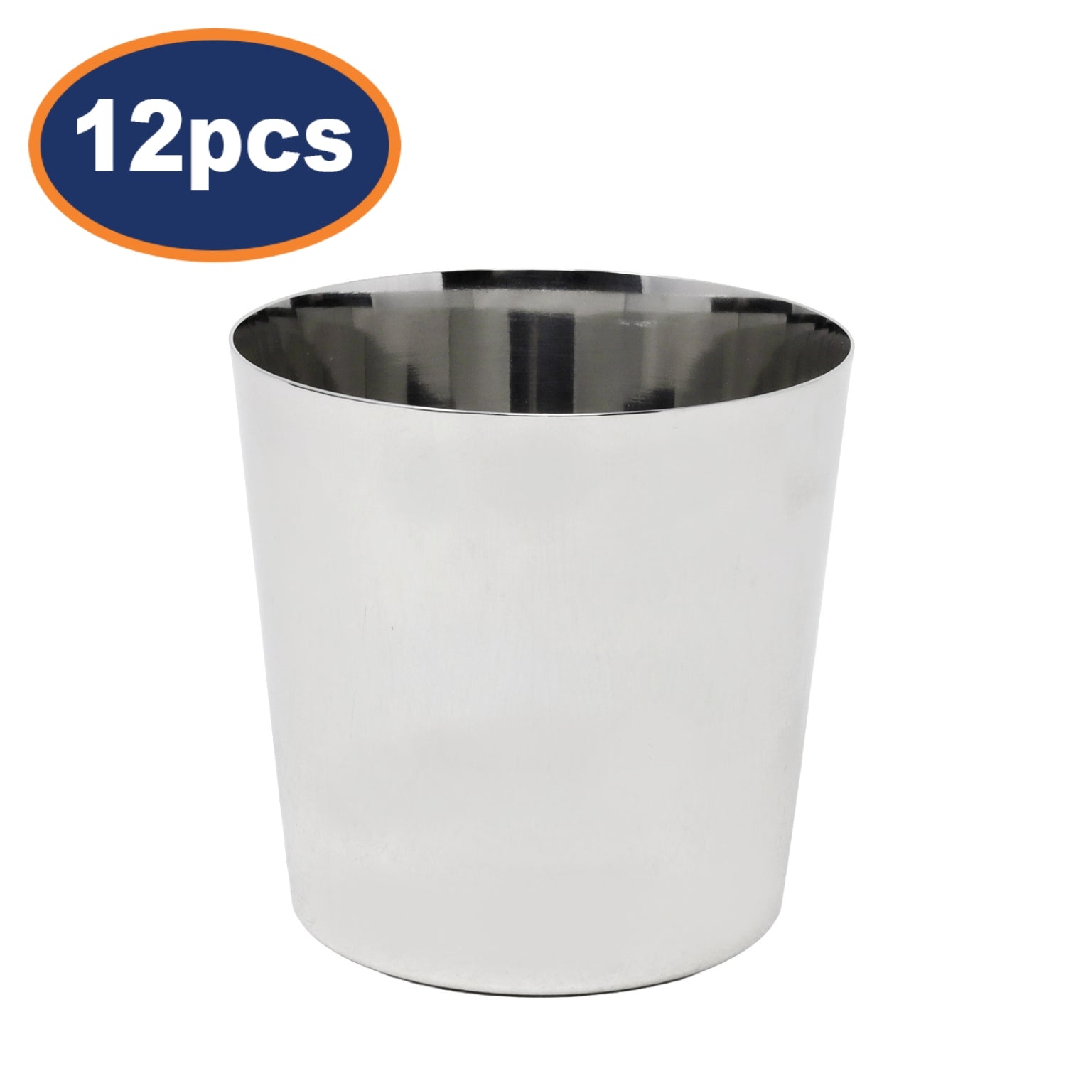 12Pcs 18/10 Stainless Steel Plain Finish 8.5cm Grunwerg Mini Chip Cup