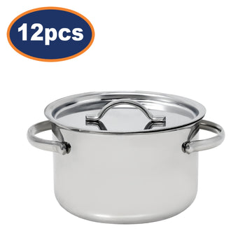 12Pcs 18/10 Stainless Steel Mirror Finish 10.7cm Grunwerd Mini Casserole Pot with Lid