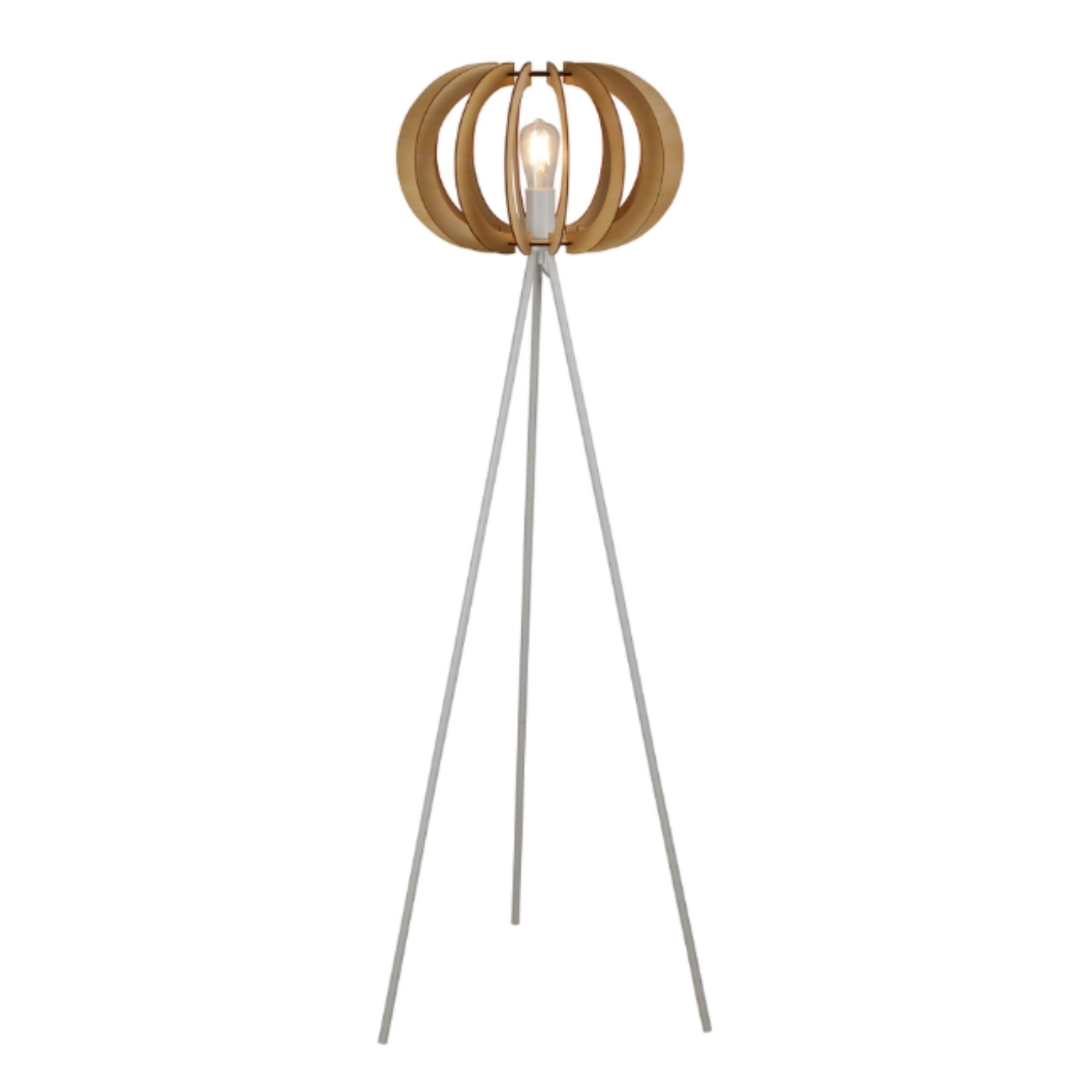 White Danese Oak Tripod Floor Lamp