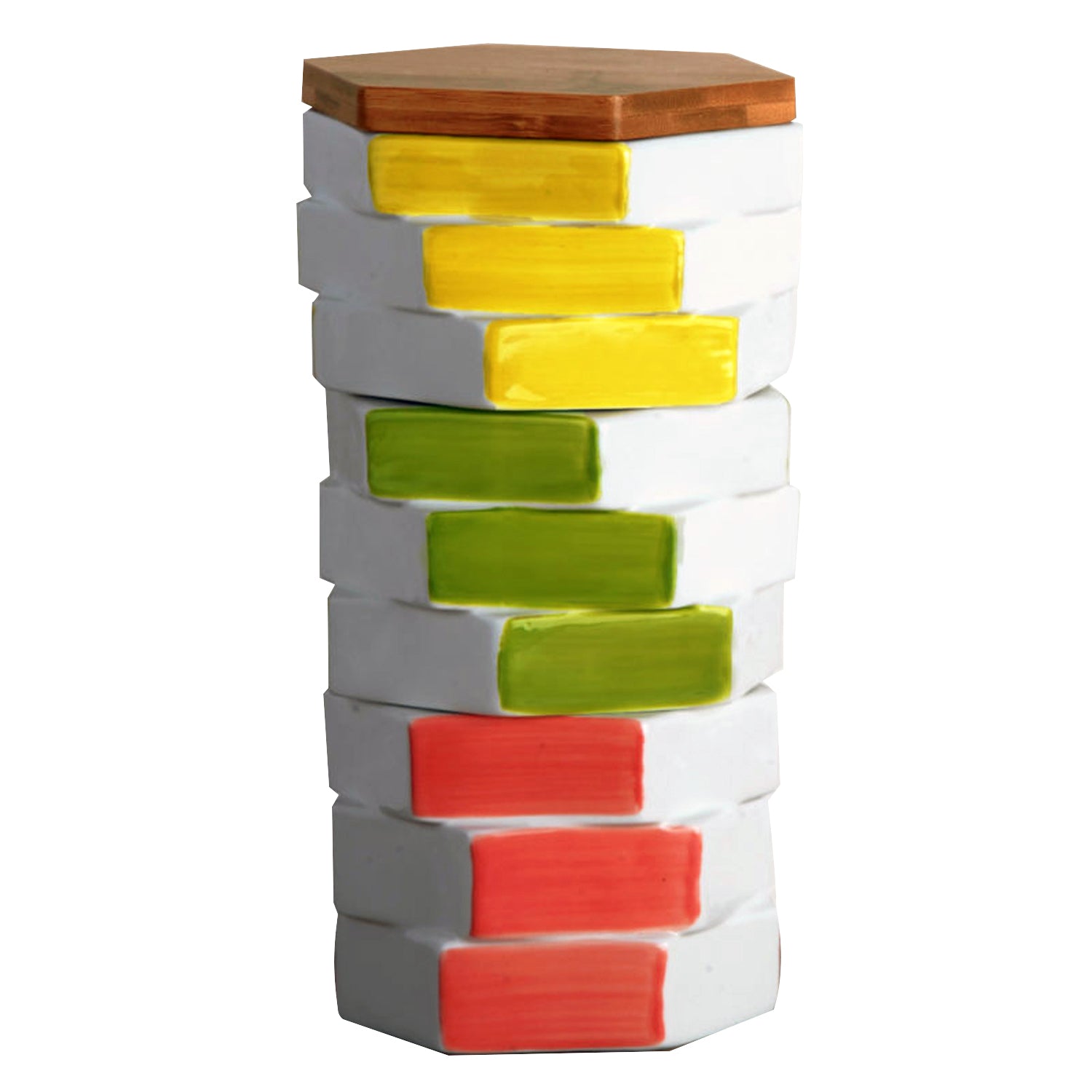 3 Tier Ceramic Totem Food Storage Jar With Wooden Lid - Ascent