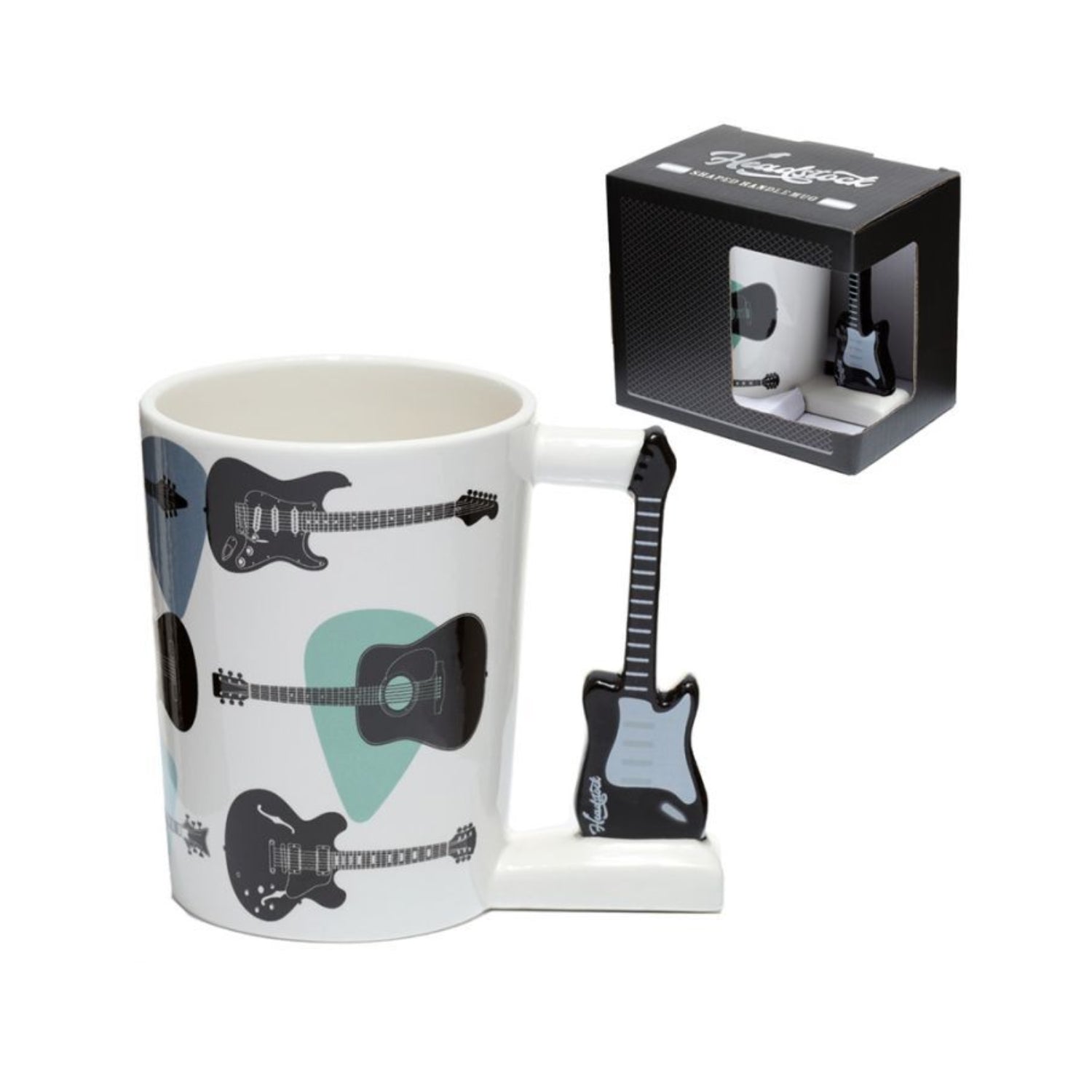 Guitar Mug Coffee Tea Telecaster Electic Design Handle Porcelain Novelty Mug