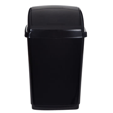 50L Swing Top Bin Waste Plastic Black