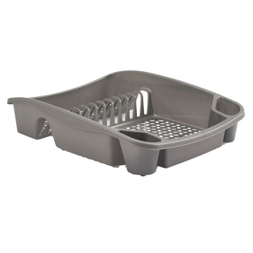 Dish Drainer Drying Rack Dripping Tray Grey