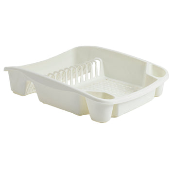 Dish Drainer Drying Rack Dripping Tray Cream