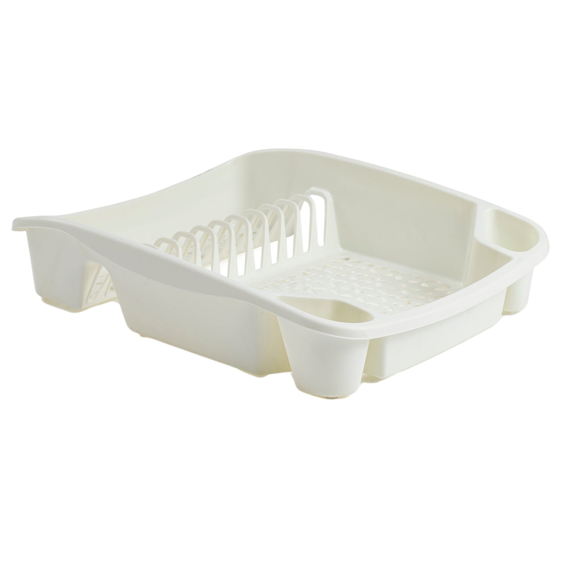 Dish Drainer Drying Rack Dripping Tray Cream