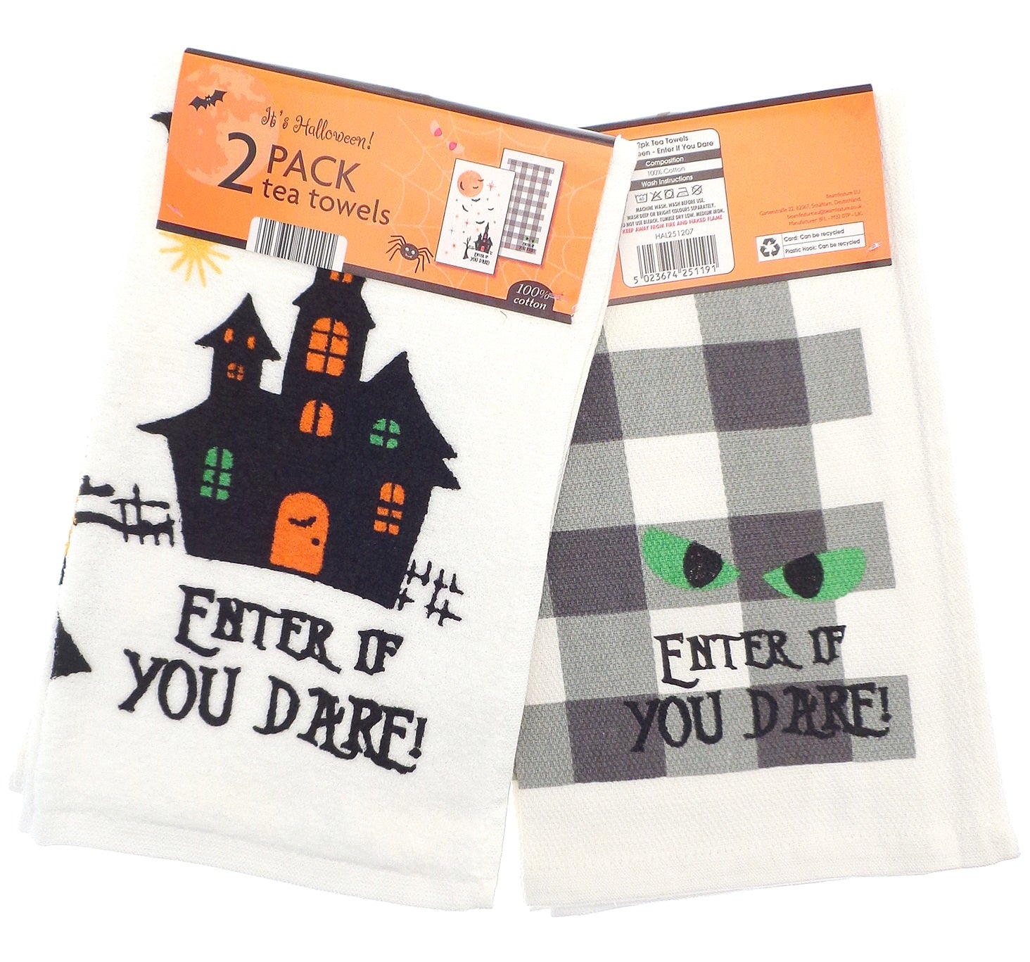 2pk Halloween Kitchen Tea Towel - Multi