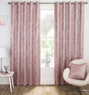 229cm Blush Pink Sparkle Glitter Halo Curtains