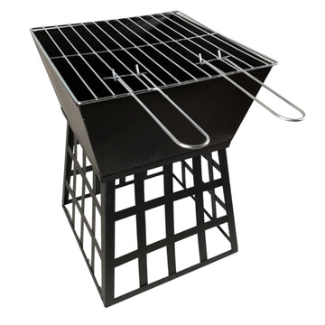 Redwood Black Square BBQ Fire Pit