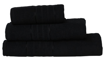 5Pcs Egyptian Hand + Bath Towel + Bath Sheet 100% Cotton Soft Fluffy Plush Black