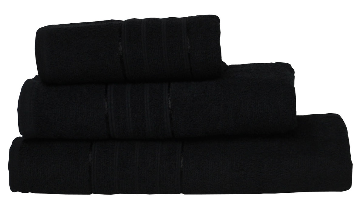 4Pcs Egyptian Hand + Bath Towel + Bath Sheet 100% Cotton Soft Fluffy Plush Black