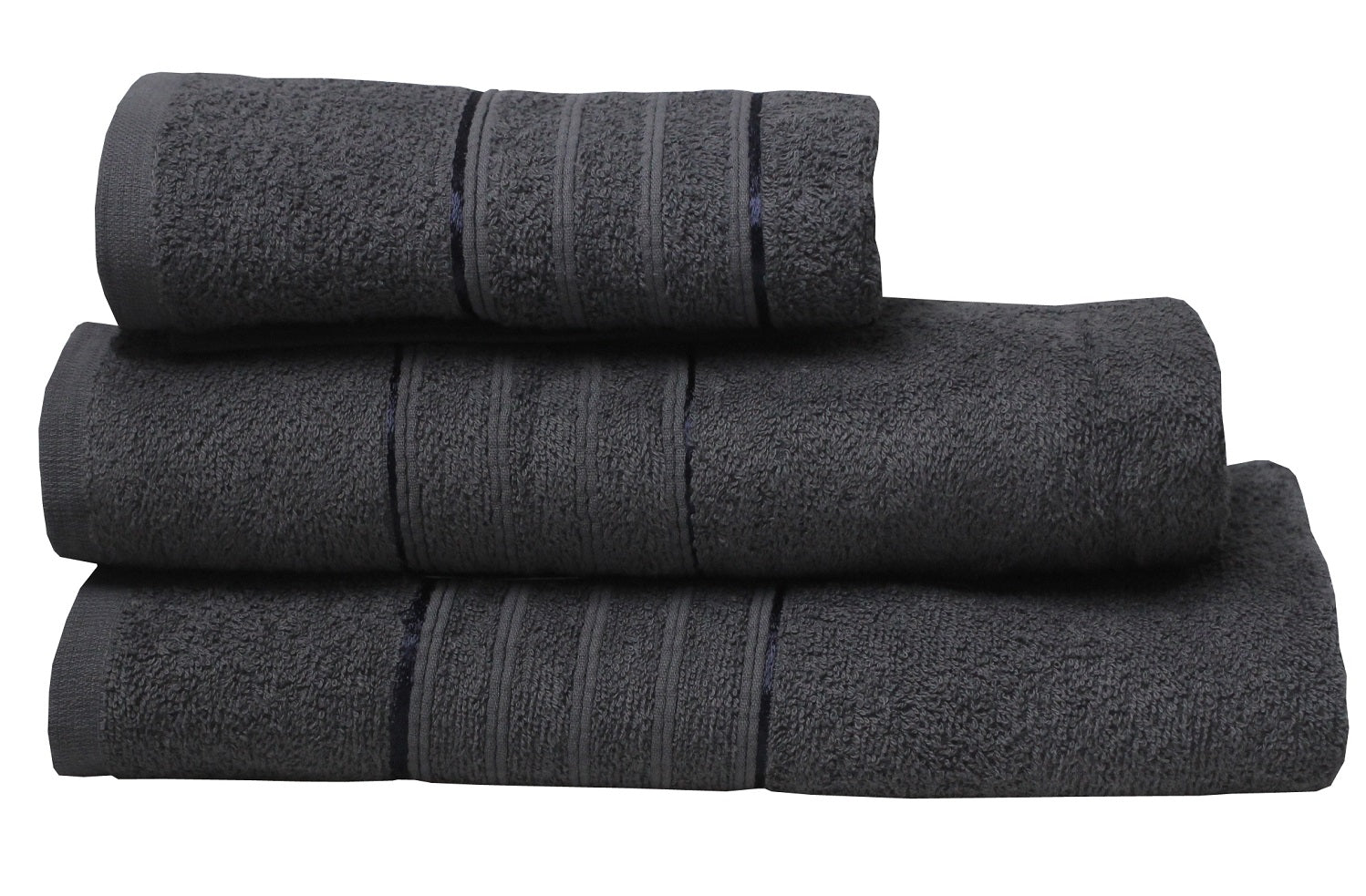 2Pcs Charcoal Egyptian Hand Towel + Bath Towel