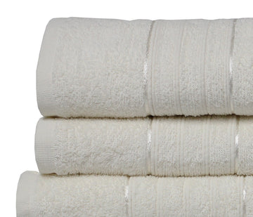 3Pcs Cream Egyptian Hand + Bath Towel + Bath Sheet