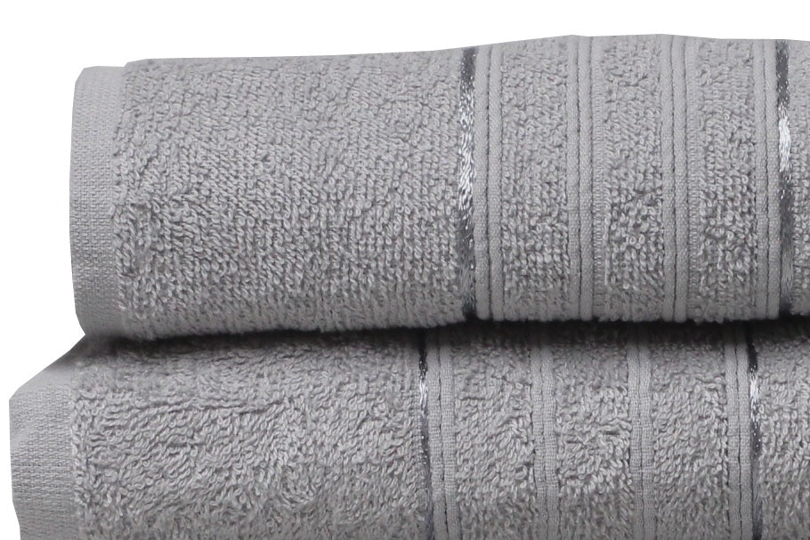 3Pcs Silver Grey Egyptian Hand Towel + Bath Towel