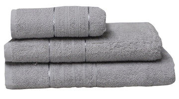 4Pcs Silver Grey Egyptian Hand + Bath Towel + Bath Sheet
