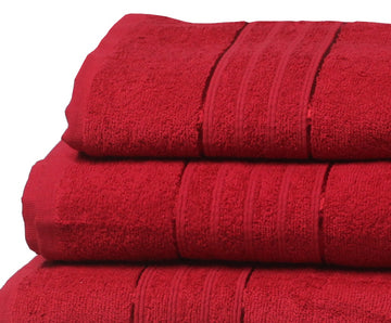 2Pcs Red Egyptian Hand Towel + Bath Towel