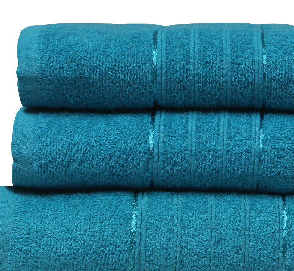 5Pcs Egyptian Hand + Bath Towel + Bath Sheet 100% Cotton Soft Fluffy Plush Teal