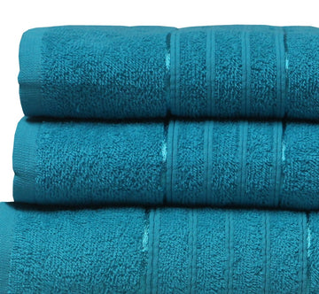 5Pcs Egyptian Hand + Bath Towel + Bath Sheet 100% Cotton Soft Fluffy Plush Teal