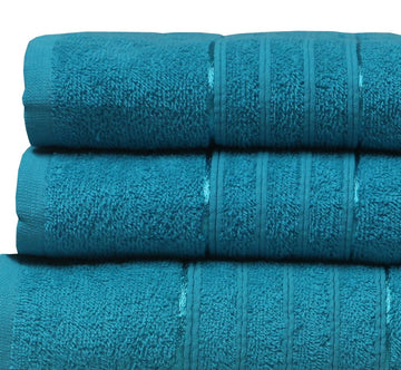 3Pcs Egyptian Hand + Bath Towel + Bath Sheet 100% Cotton Soft Fluffy Plush Teal