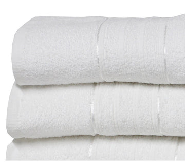 2Pcs White Egyptian Hand Towel + Bath Towel
