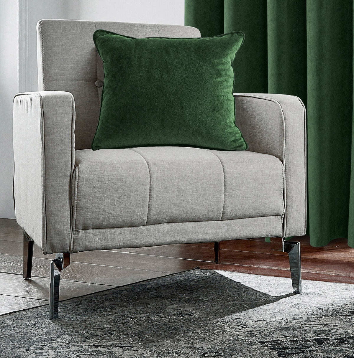 Oxford Velvet Cushion Cover 43x43cm - Emerald Green