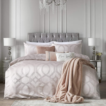 By Caprice Harlow Geometric Duvet Cover Set, Blush, Double