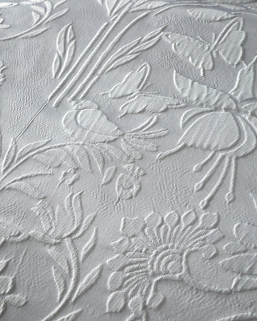 Countryside Floral Butterfly Jacquard Duvet Cover Set, Super King, Silver