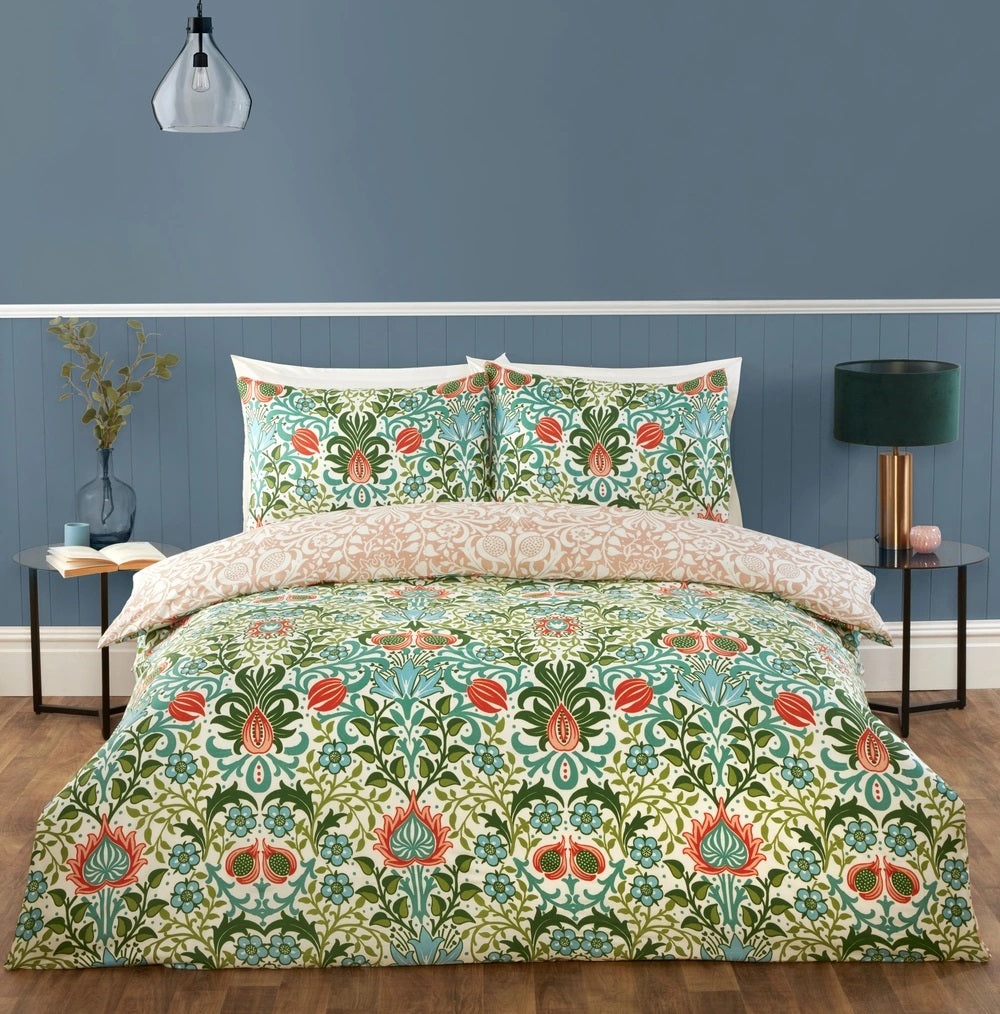Heritage Floral Duvet Cover Set, King, Green