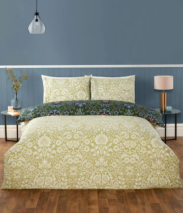 Heritage Floral Duvet Cover Set, King, Navy & Green
