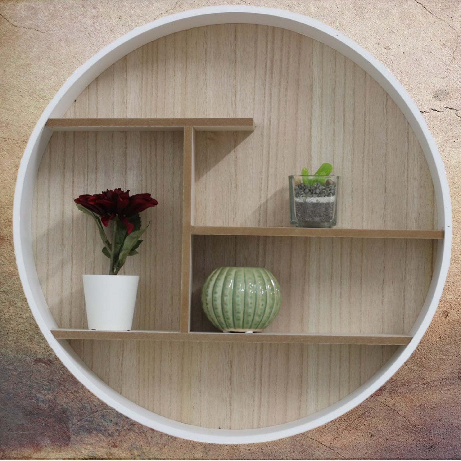 White Round Shelf Unit