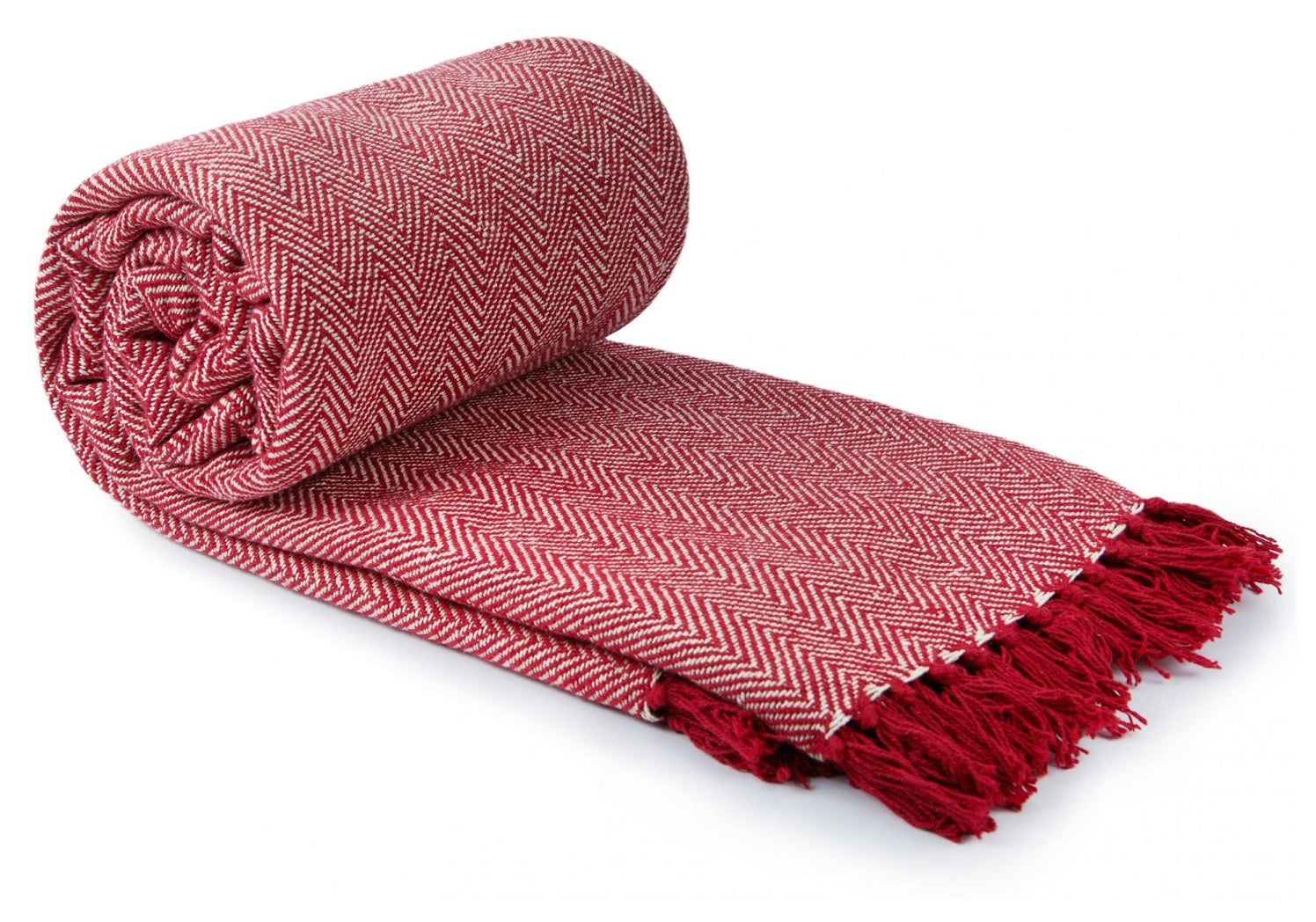 Herringbone Sofa Throw Red 50"x60"