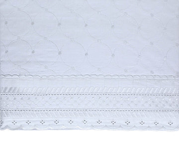 Broderie Anglaise Quilted Bedspead 254x254cm - White