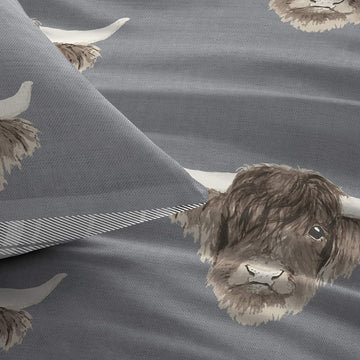Football Shoot Single Duvet Cover Set - Blue & Grey