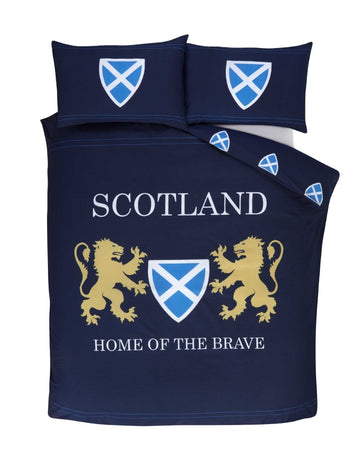 Scotland Home of the Brave Duvet Cover Set, King, Navy Blue